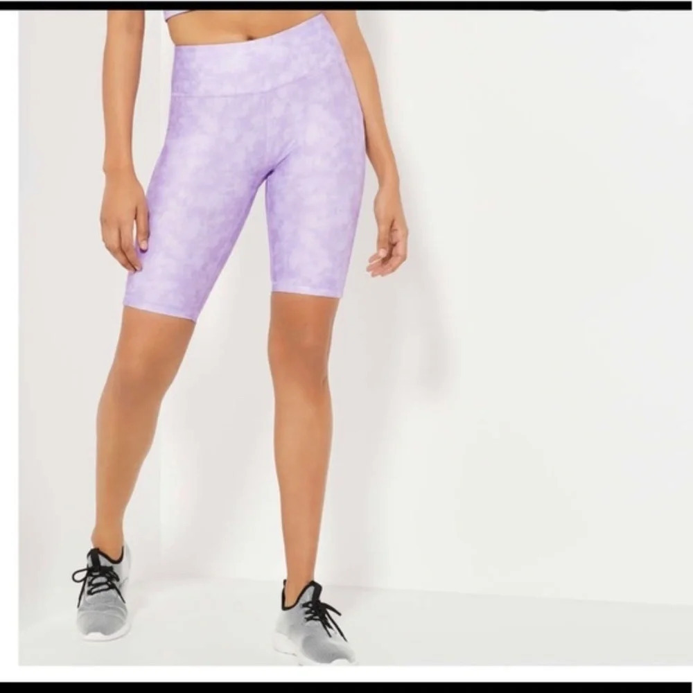 Joe Fresh Women's Active Bike Shorts Tie Dye High Rise Waist Purple Size XS - Picture 10 of 10